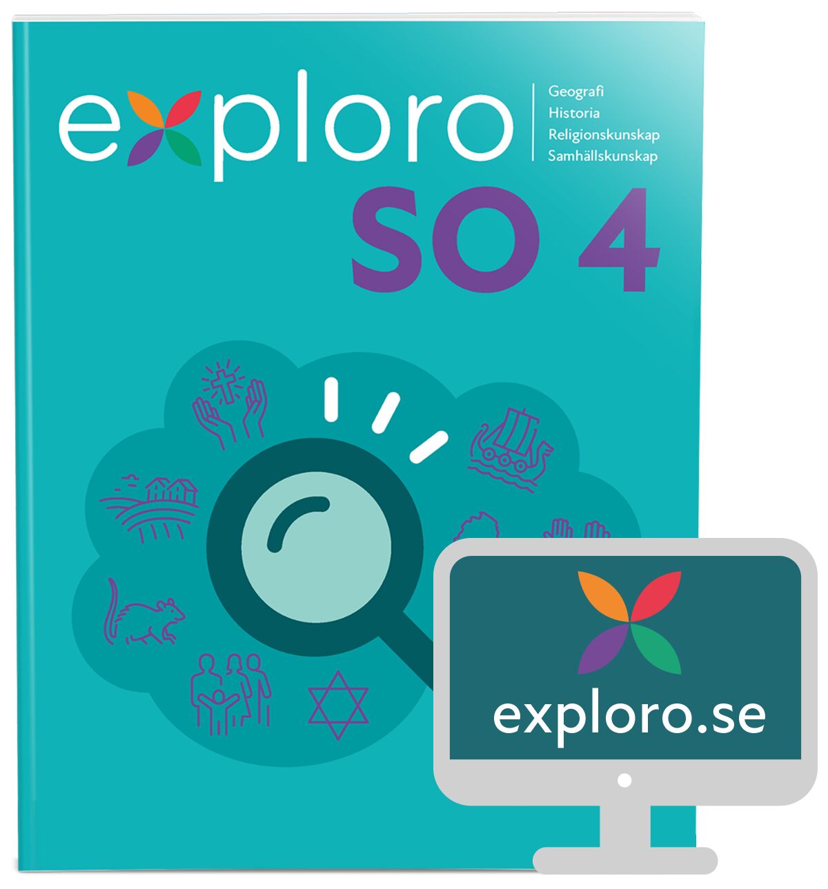 Omslag: Exploro SO åk 4, grundbok, inkl exploro.se, lärarlic, 12 mån